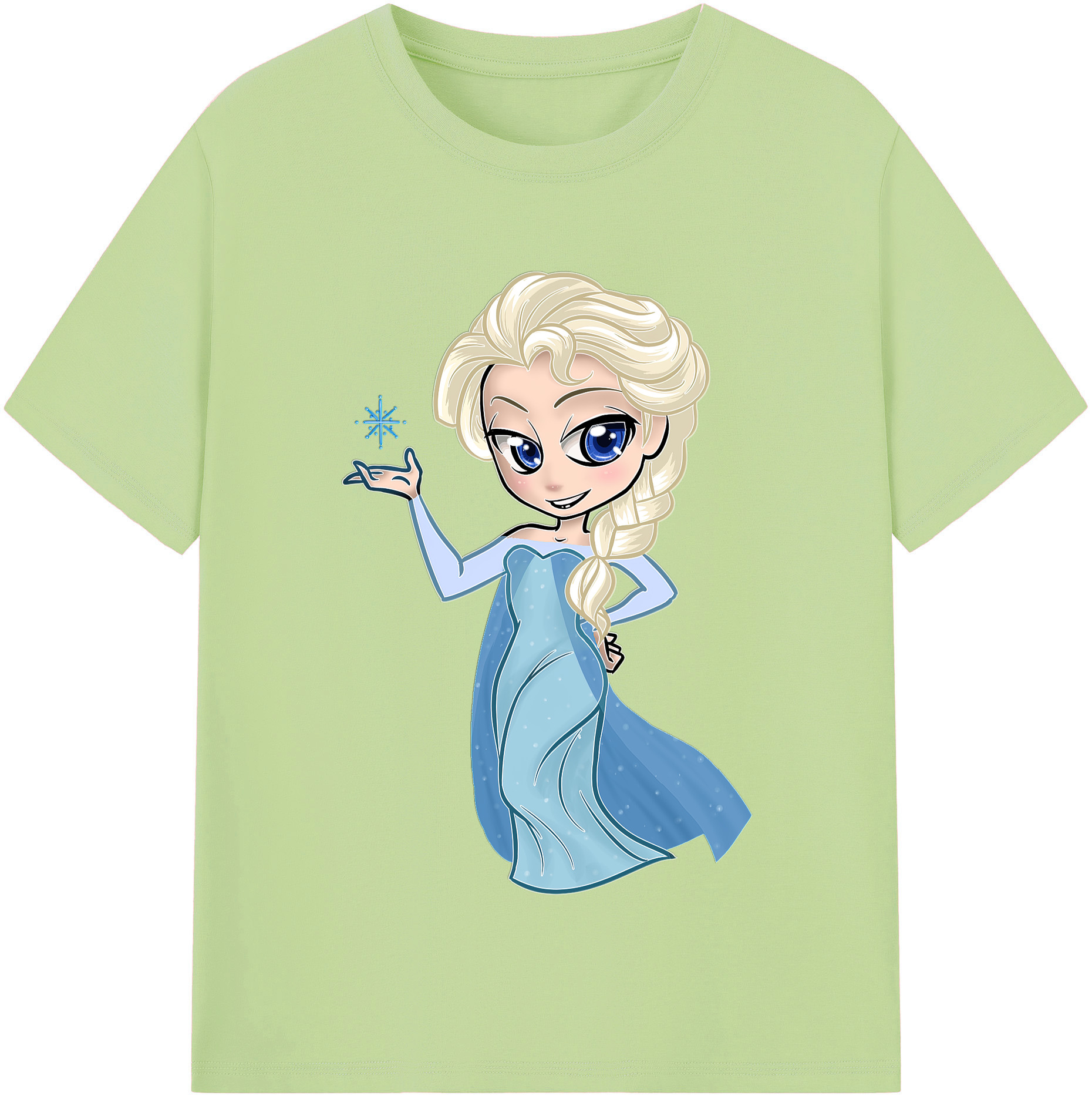（画像用） アナと雪の女王 アンナ エルサ Frozen Anna Elsa 綿100％半袖Tシャツ（フロントプリント）